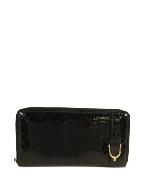 Gucci Pre-Owned Microguccissima zip-around wallet