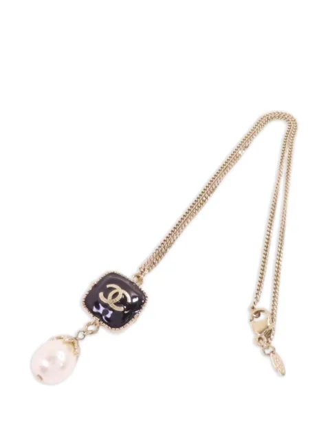 CHANEL Pre-Owned CC faux-pearl necklace