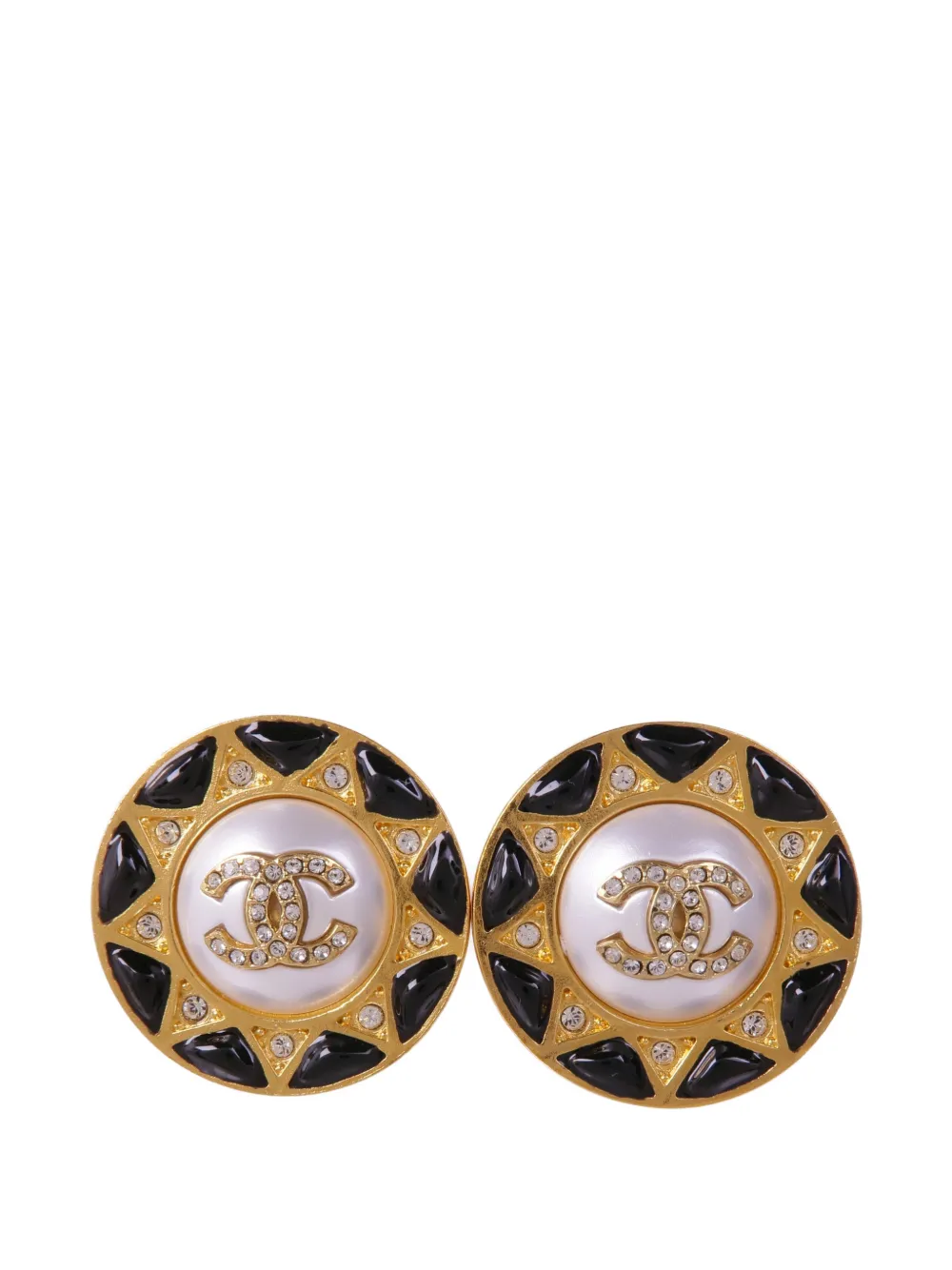 CHANEL Pre-Owned CC crystal-embellished earrings - Oro