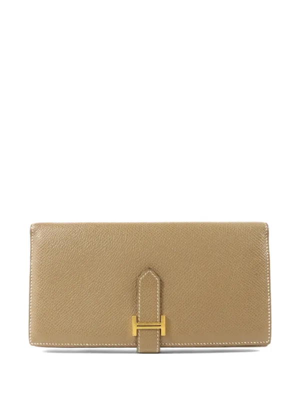 Hermès Pre-owned Bearn Soufflet Wallet in Grey