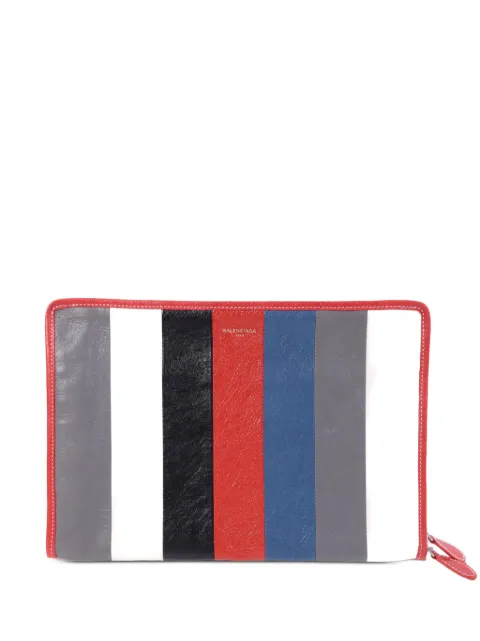 Balenciaga Pre-Owned striped leather clutch bag