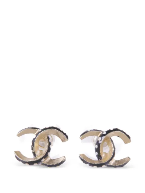 CHANEL Pre-Owned CC polka-dot earrings