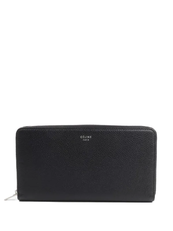 Celine Pre-owned Grained Leather Wallet in Black