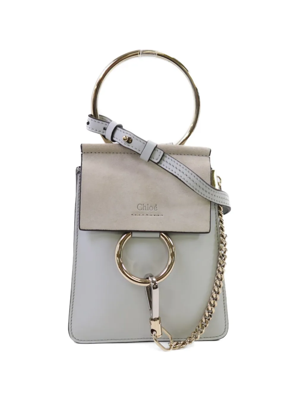 Chloé Vintage Faye suede-panels tote bag - Blu