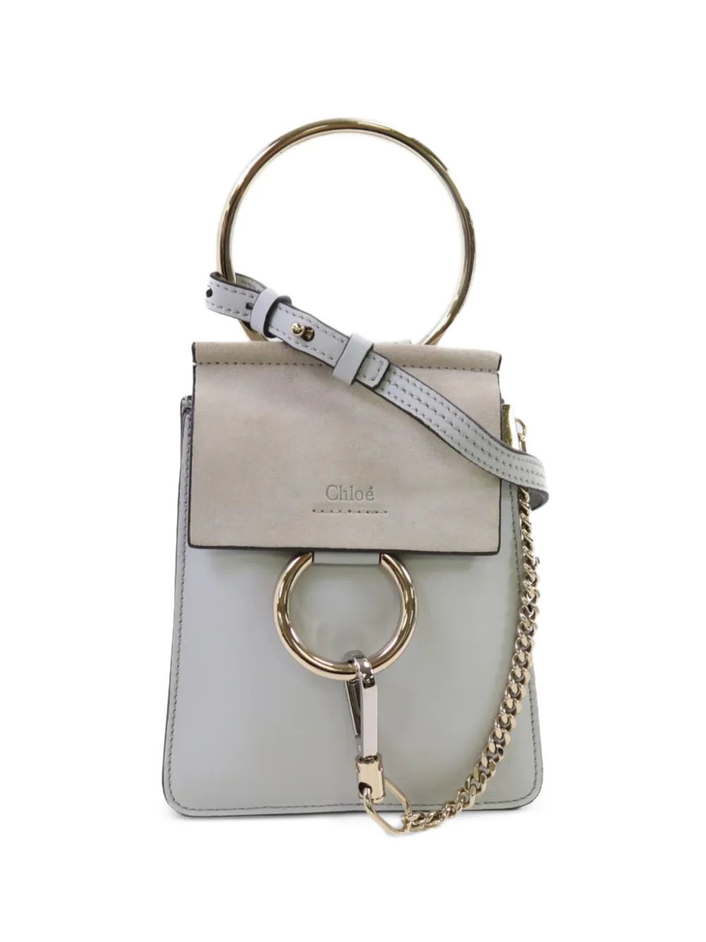 Chloé Vintage Faye suede-panels tote bag - Blu