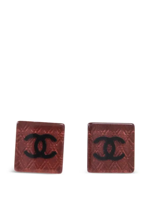 CHANEL Pre-Owned CC square earrings