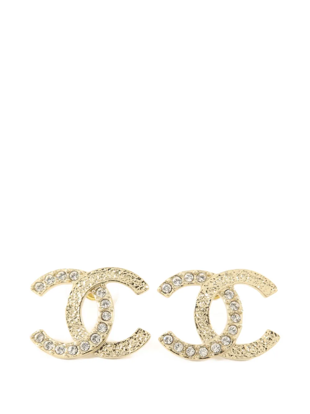 CHANEL Pre-Owned CC crystal-embellished earrings - Gold