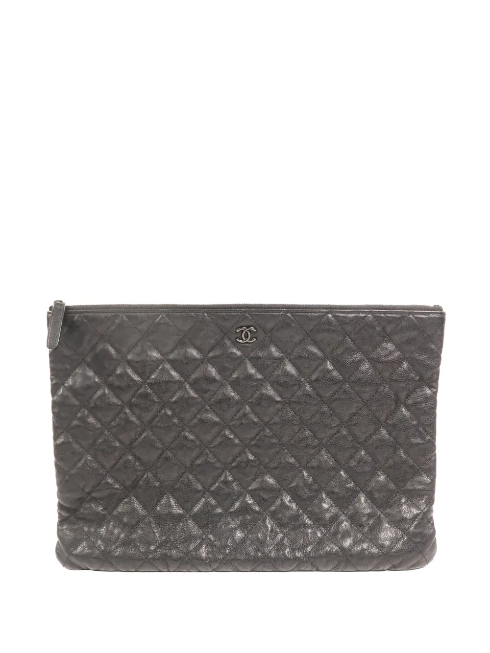 CHANEL Pre-Owned CC quilted clutch bag - Grau