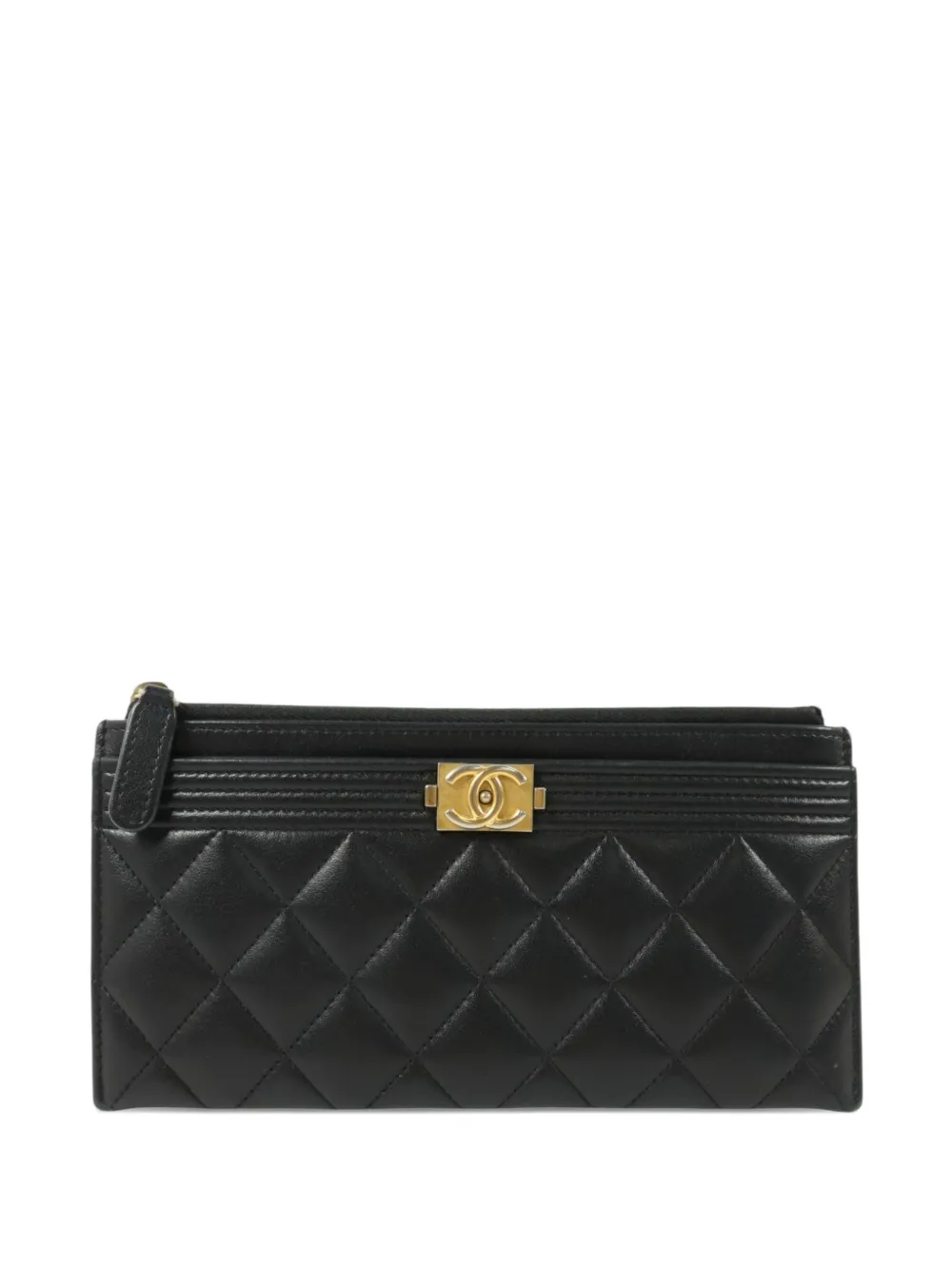 CHANEL Pre-Owned Boy Chanel quilted wallet - Black