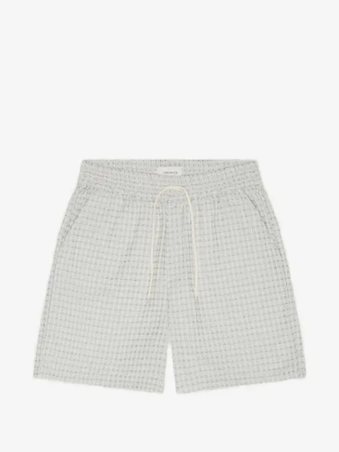 Les Deux shorts con motivo de cuadros y cordones en la pretina