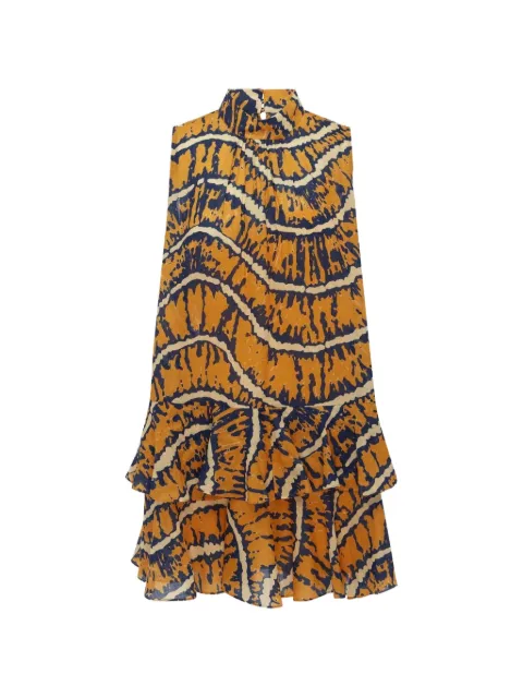 ALEMAIS tiered-ruffle abstract-print mini dress