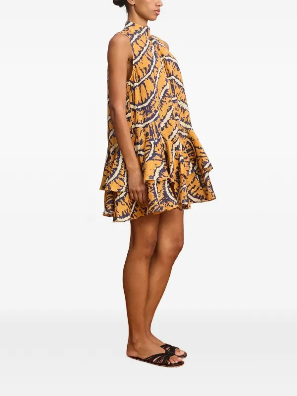 alemais orange dress Alemais Lana Square Neck Day Dress in Multi 4/8AU / Multi