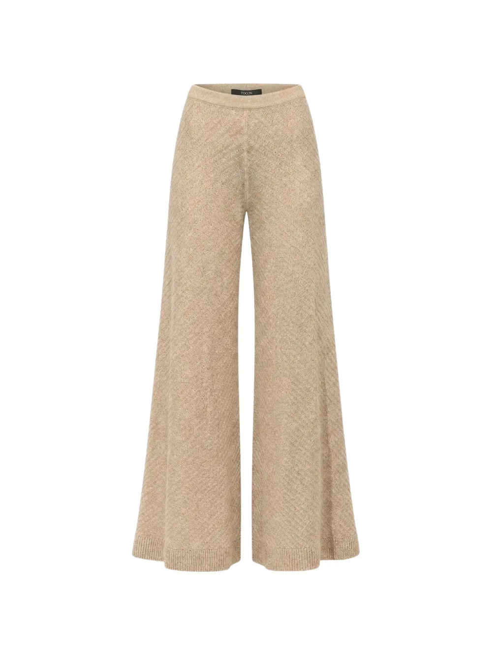 Toccin Lilibet chevron-knit wide-leg trousers - Toni neutri
