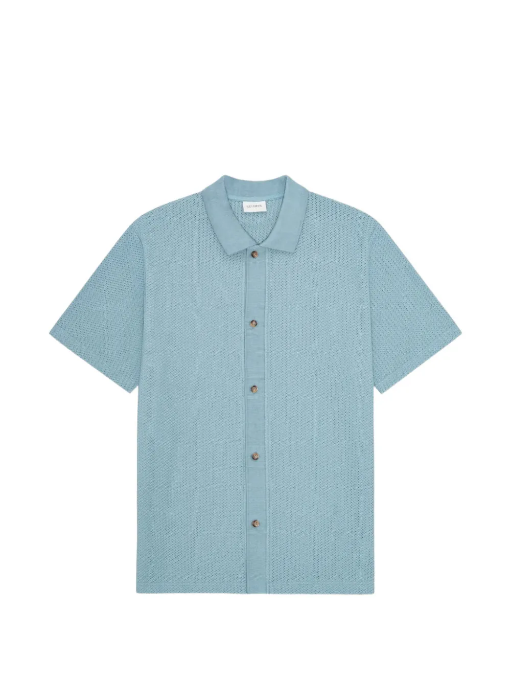 Les Deux Pointelle SS textured-knit short-sleeve cardigan - Blu