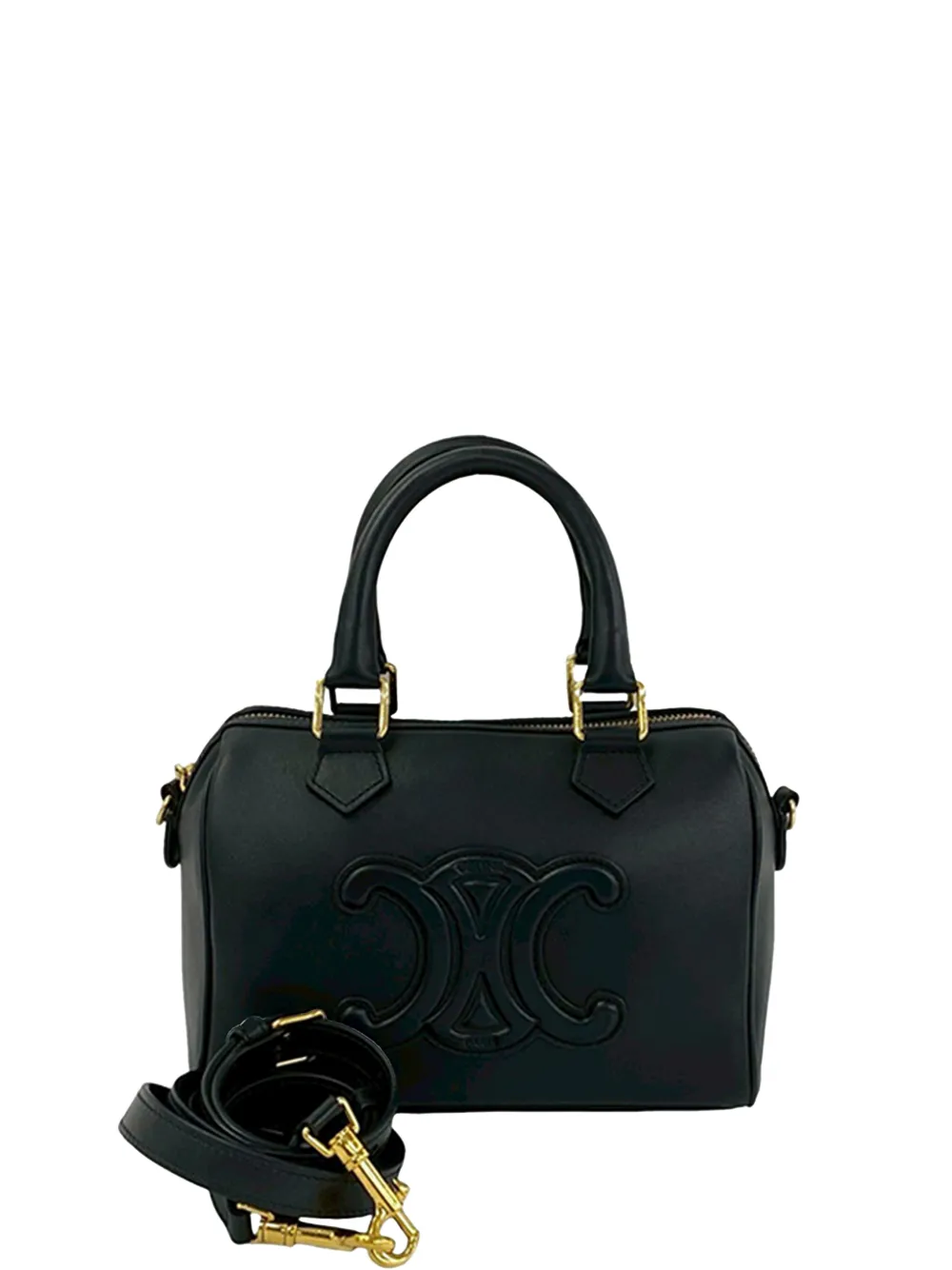 Celine Pre-Owned 2024 Small Smooth Calfksin Cuir Triomphe Boston satchel - Nero