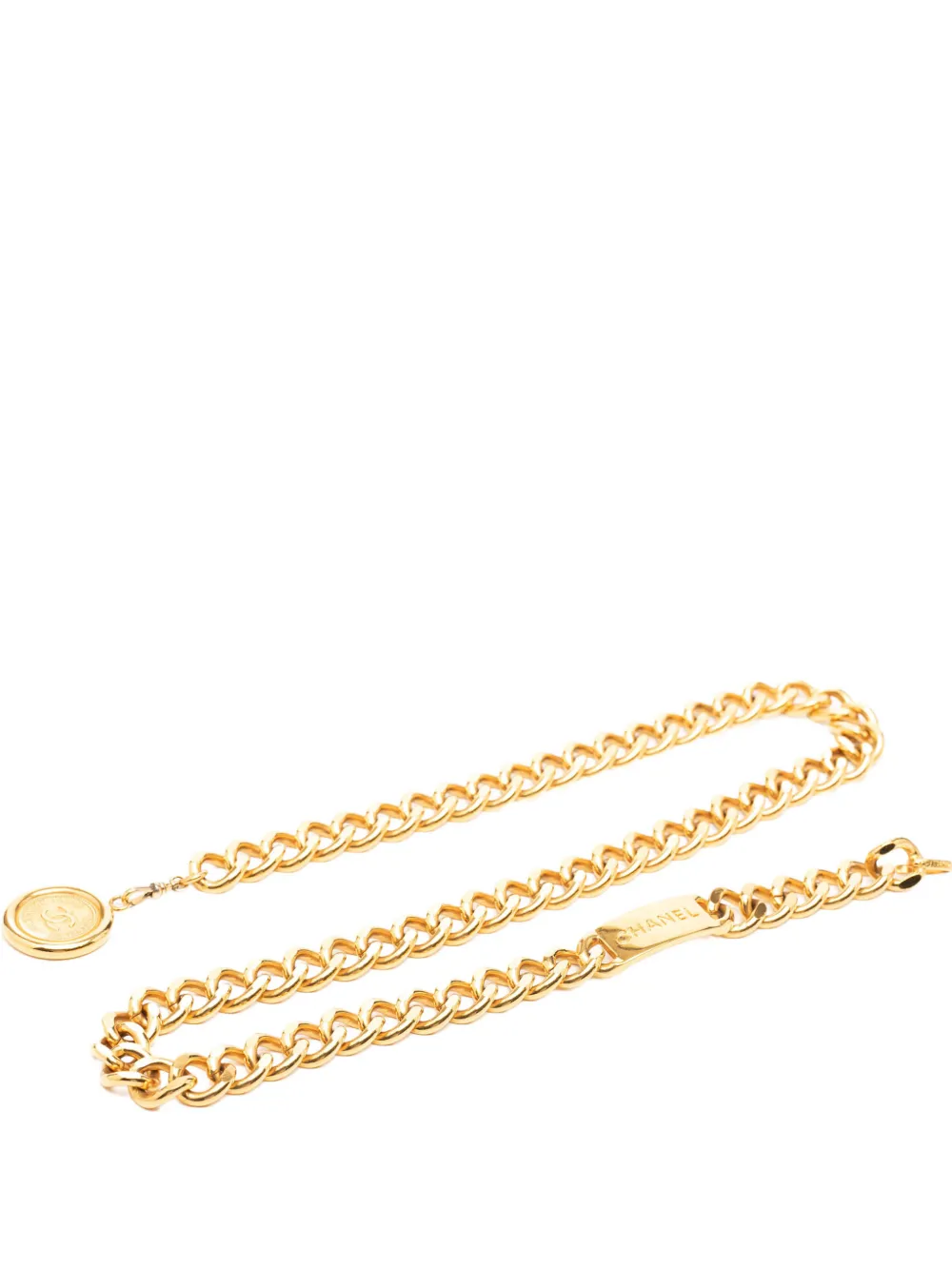CHANEL Pre-Owned 1950-1970 Gold Plated CC Medallion Chain belt - Oro
