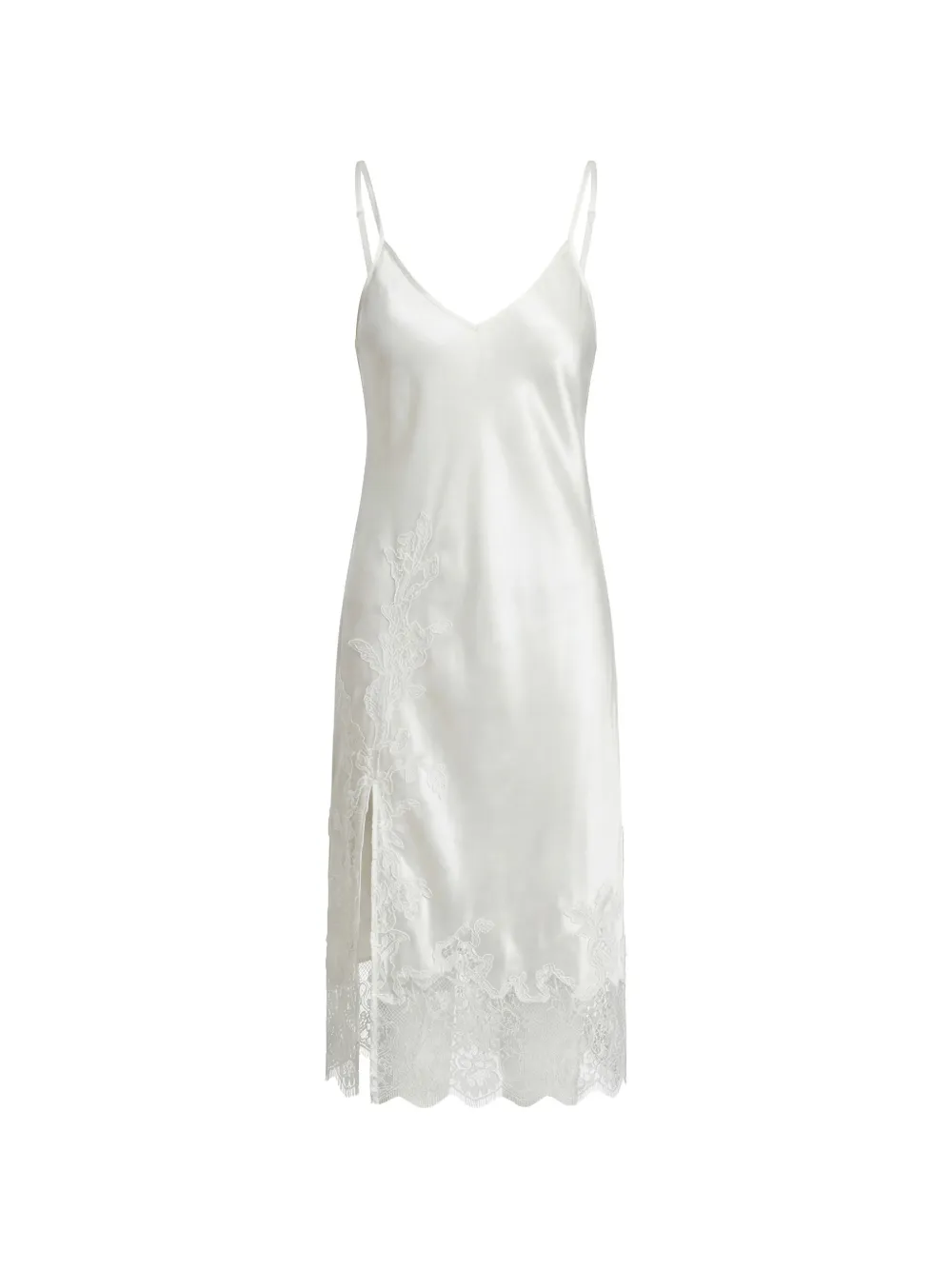 Almaz Past Midnight lace-trim satin midi dress - Bianco