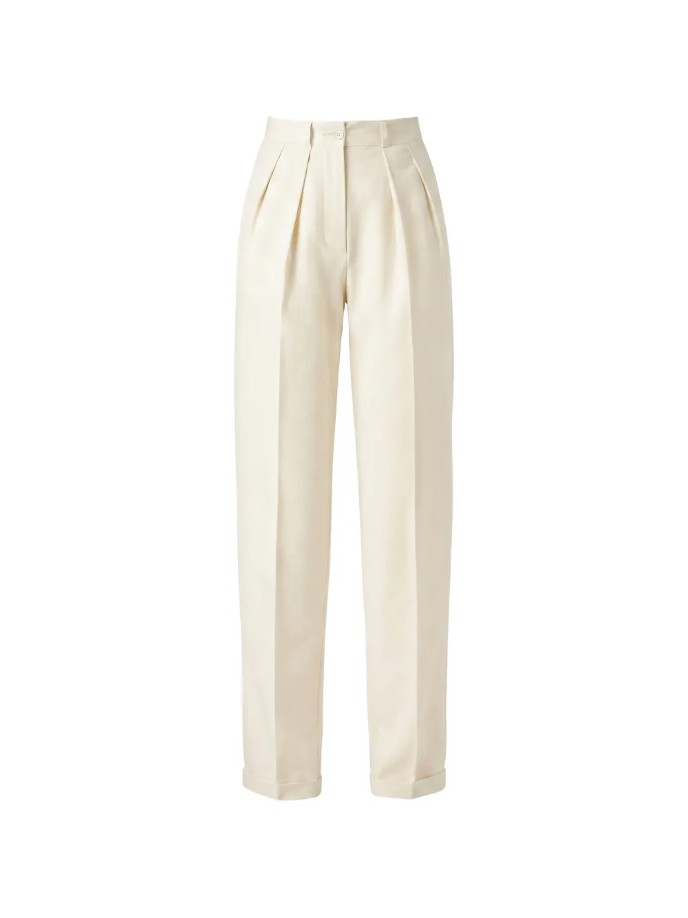 Almaz Classic Almaz pleated turn-up trousers - Bianco