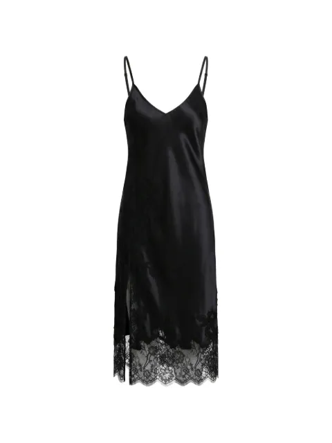 Almaz Past Midnight lace-trim slip midi dress