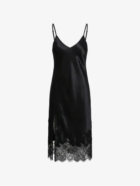 Almaz Past Midnight lace-trim slip midi dress
