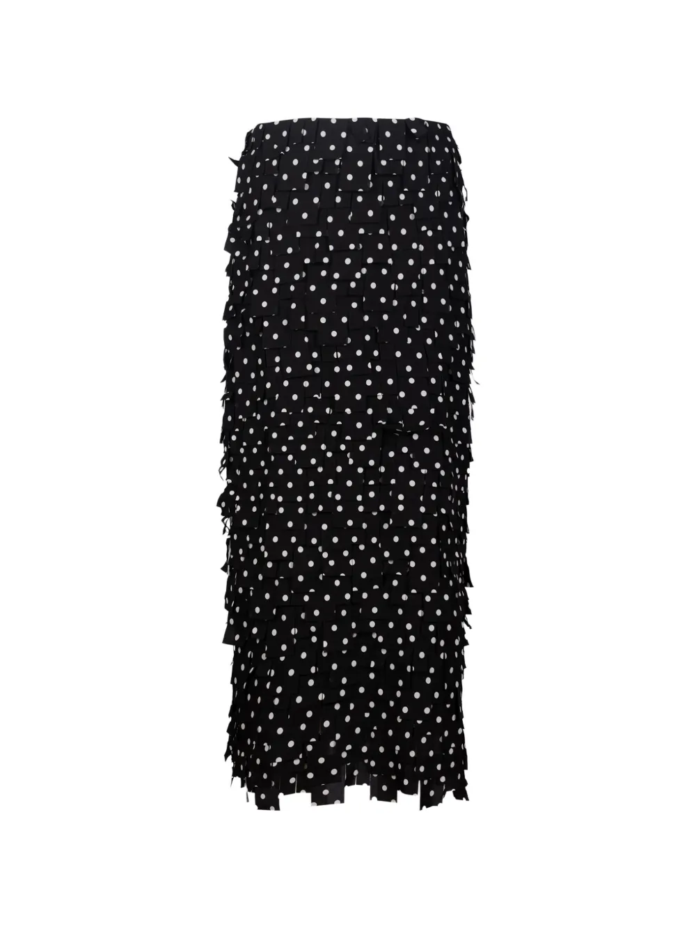 Giovanni Paris polka-dot tiered midi skirt - Schwarz