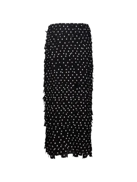 Giovanni Paris polka-dot tiered midi skirt