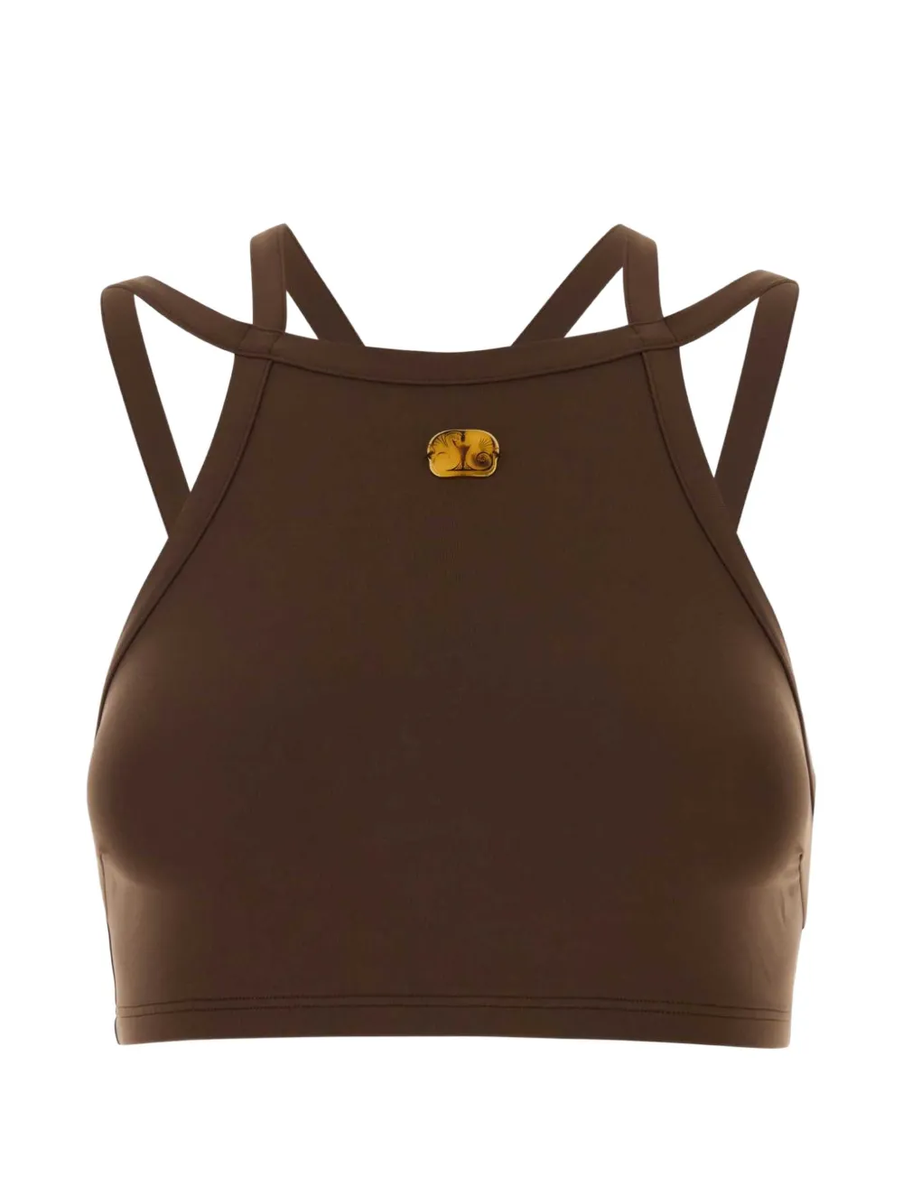 Blazé Milano Neely logo-plaque bikini top - Marrone