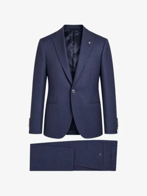 LUIGI BIANCHI MANTOVA costume texturé à simple boutonnage