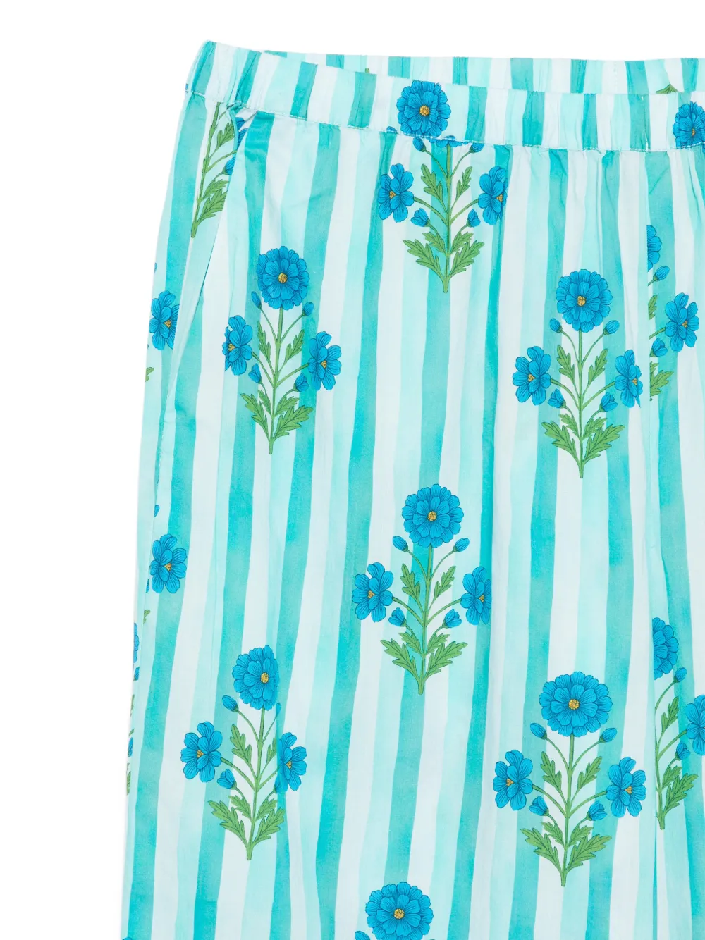 MC2 Saint Barth Inessa gestreepte broek met bloemenprint Blauw