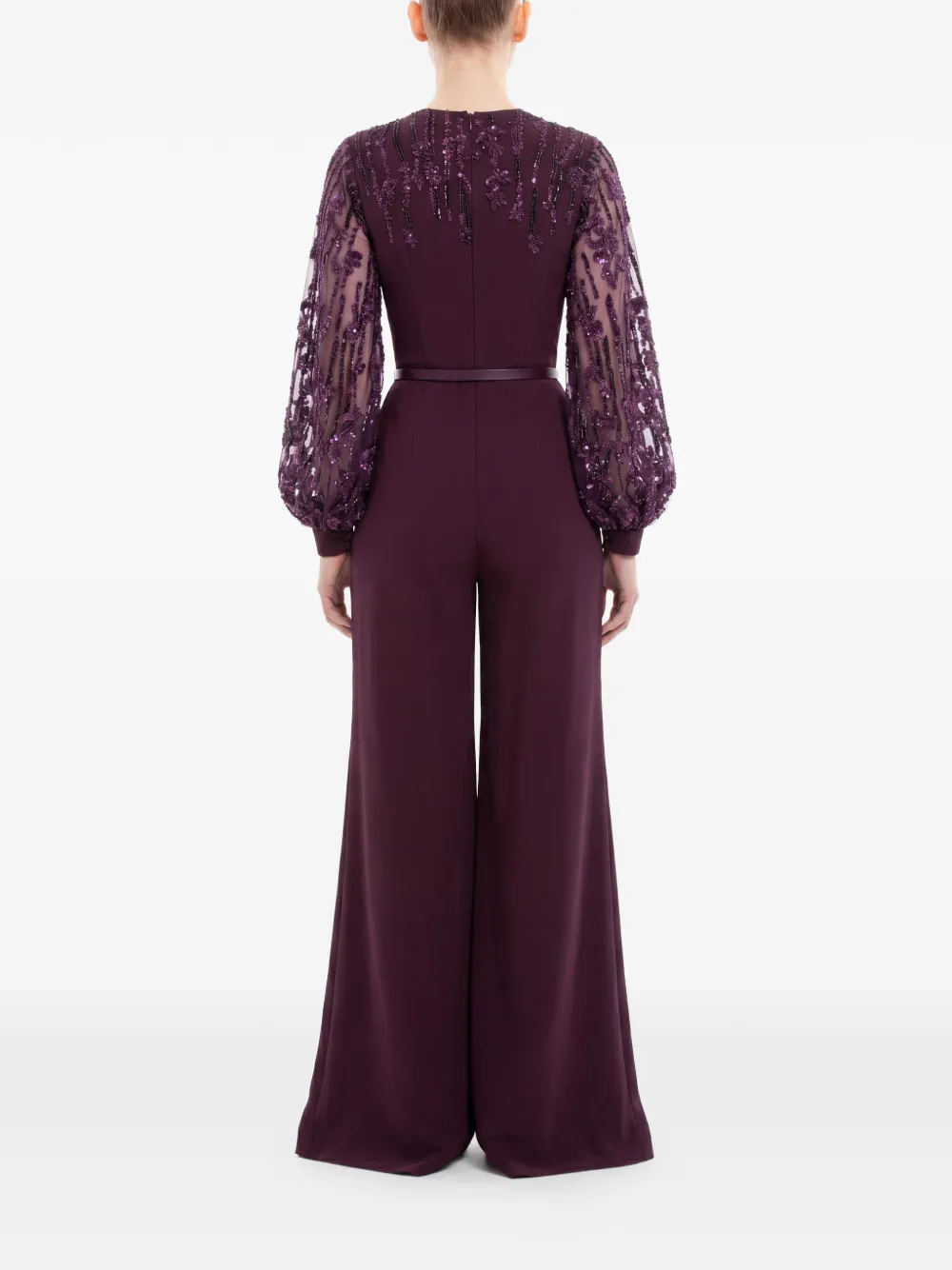 Saiid Kobeisy Jumpsuit met kralen en V-hals Paars
