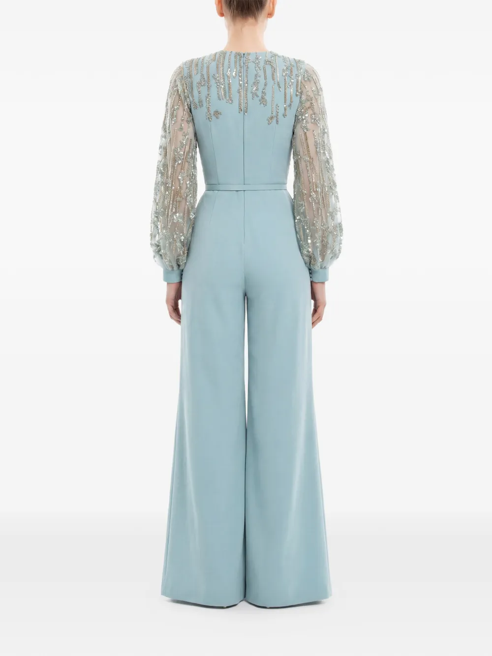 Saiid Kobeisy Jumpsuit met kralen en V-hals Blauw