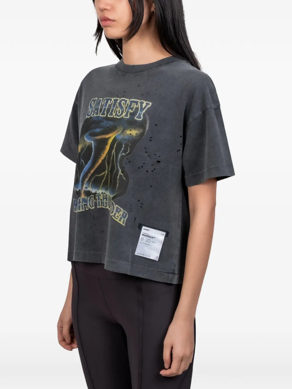  Satisfy Camiseta Mothtech™ Con Estampado Gráfico - Gris 