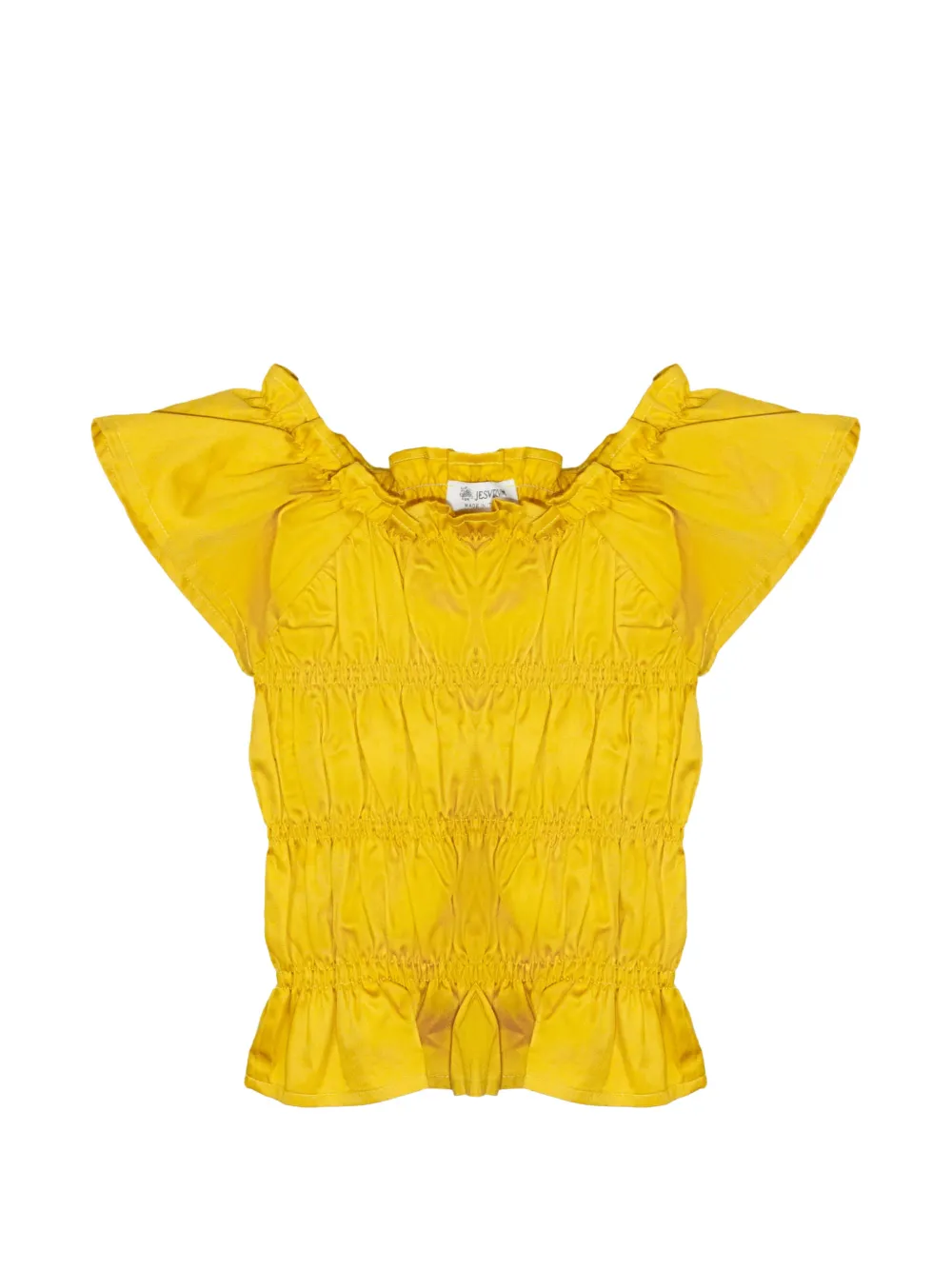 JESURUM BABY ruffled-sleeve smocked blouse - Giallo
