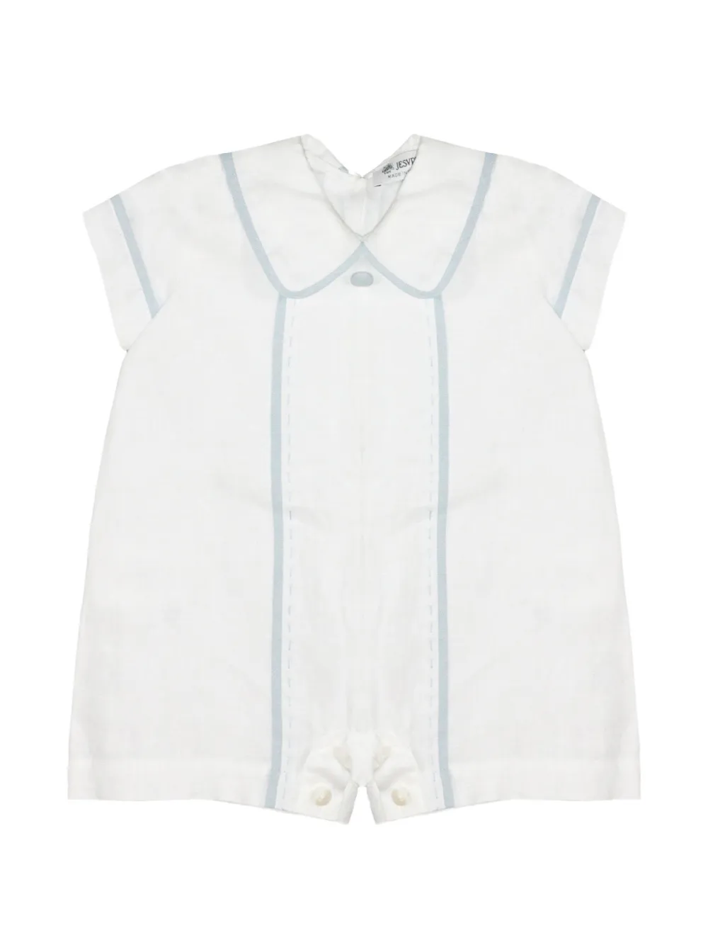 JESURUM BABY contrast-trim linen romper - Bianco