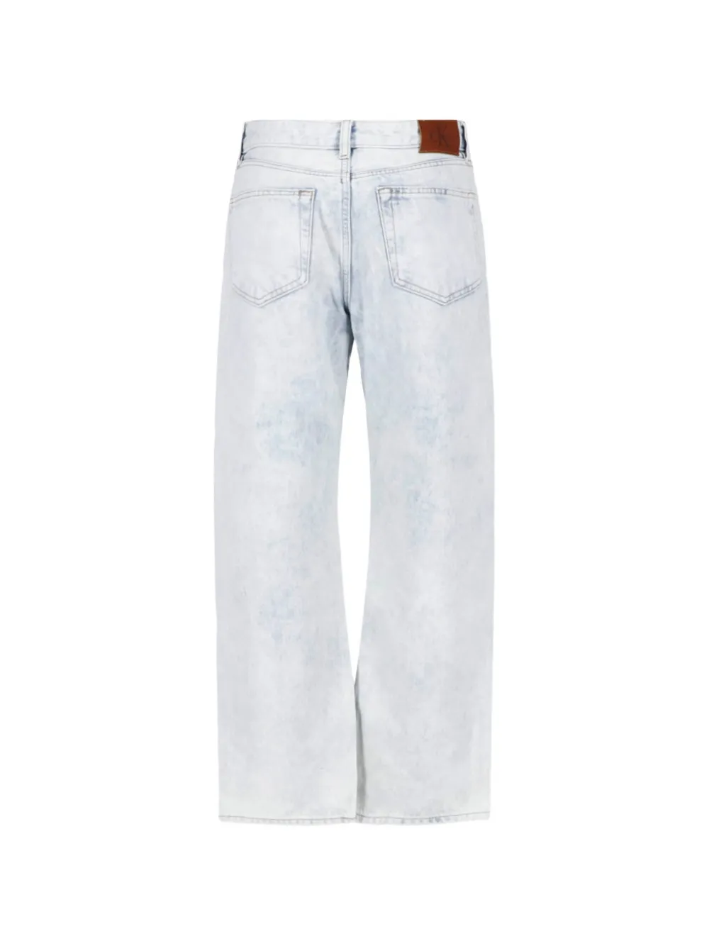 Calvin Klein Straight jeans met acid wassing Blauw