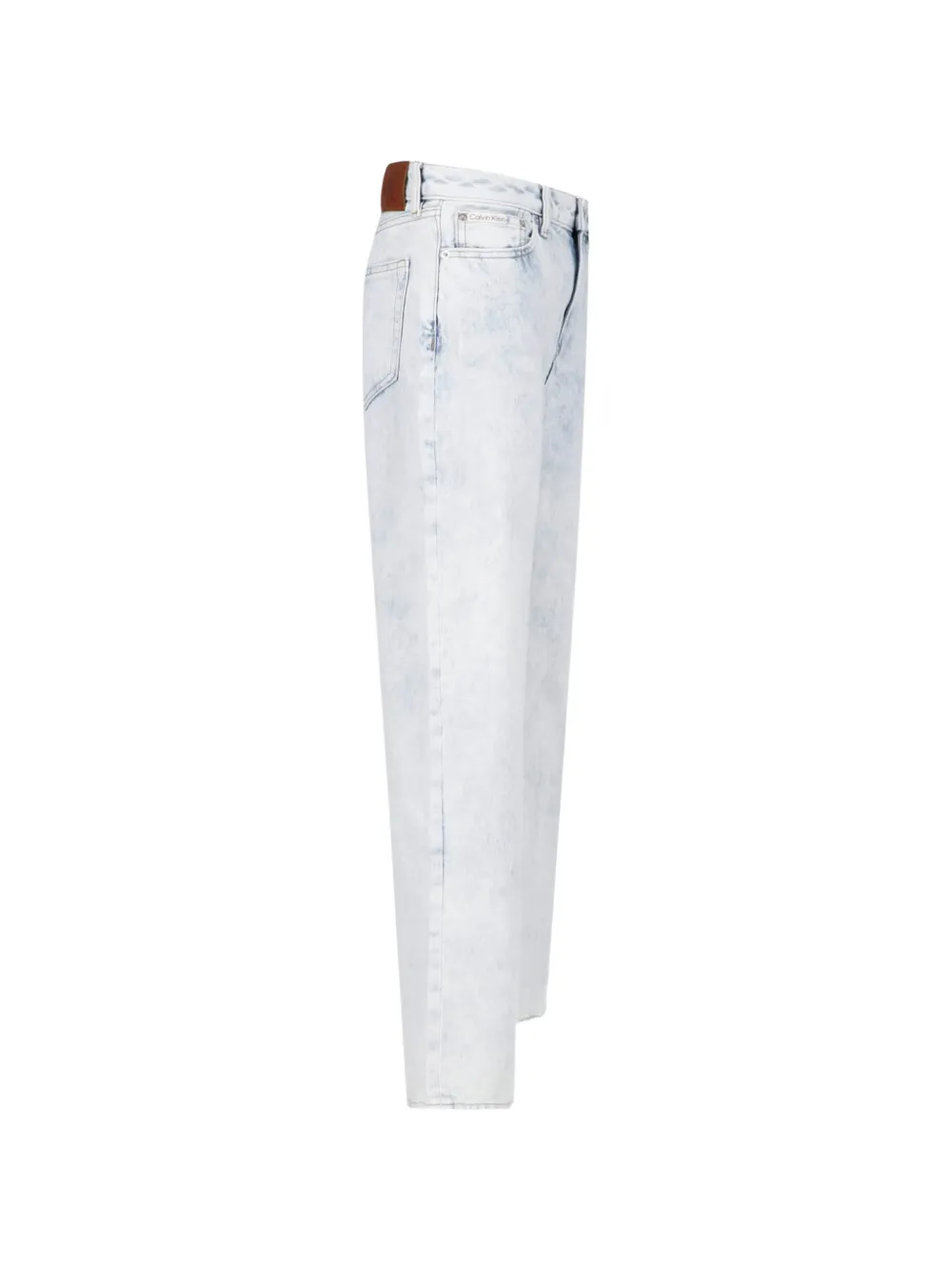 Calvin Klein Straight jeans met acid wassing Blauw