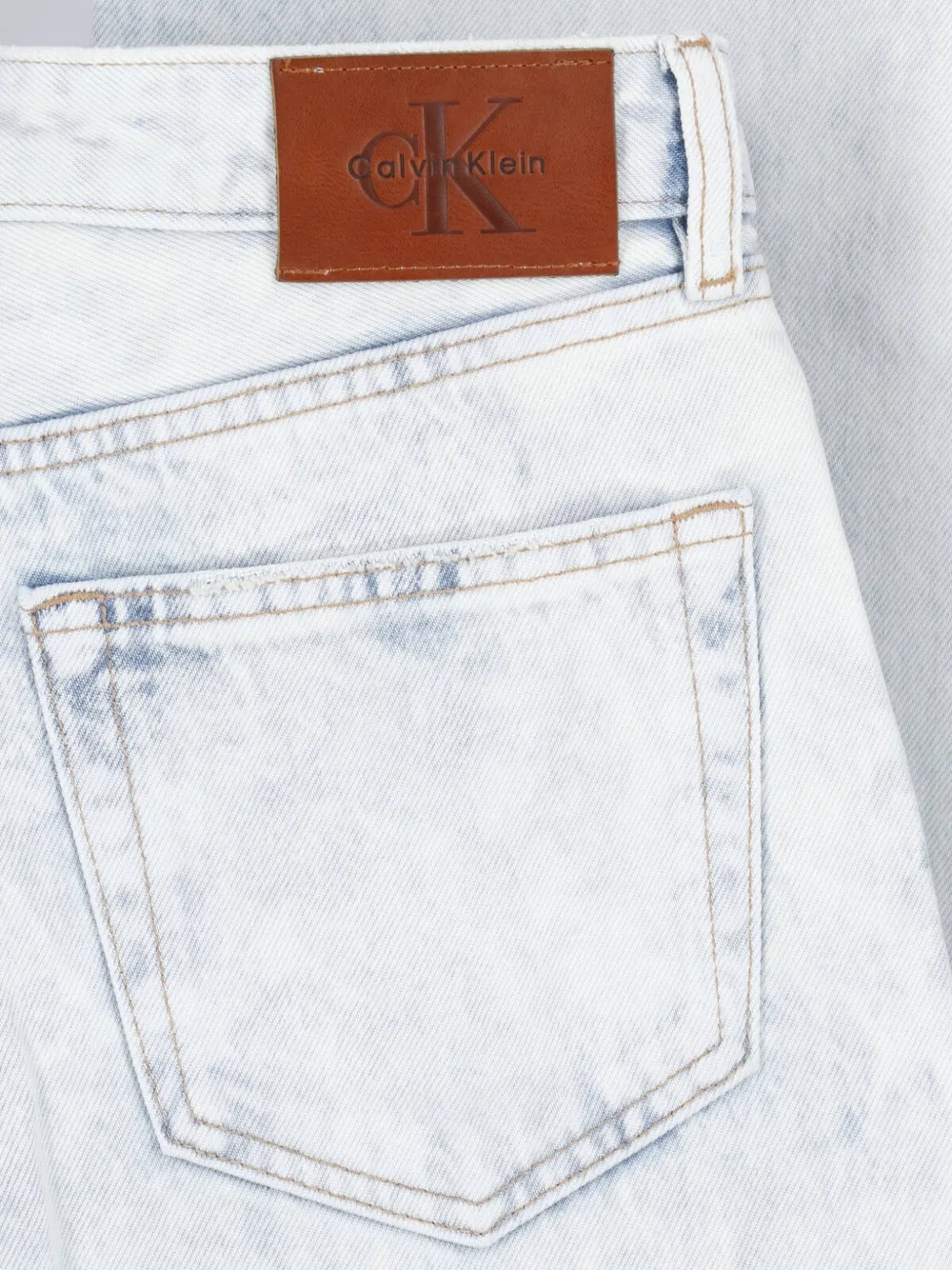 Calvin Klein Straight jeans met acid wassing Blauw