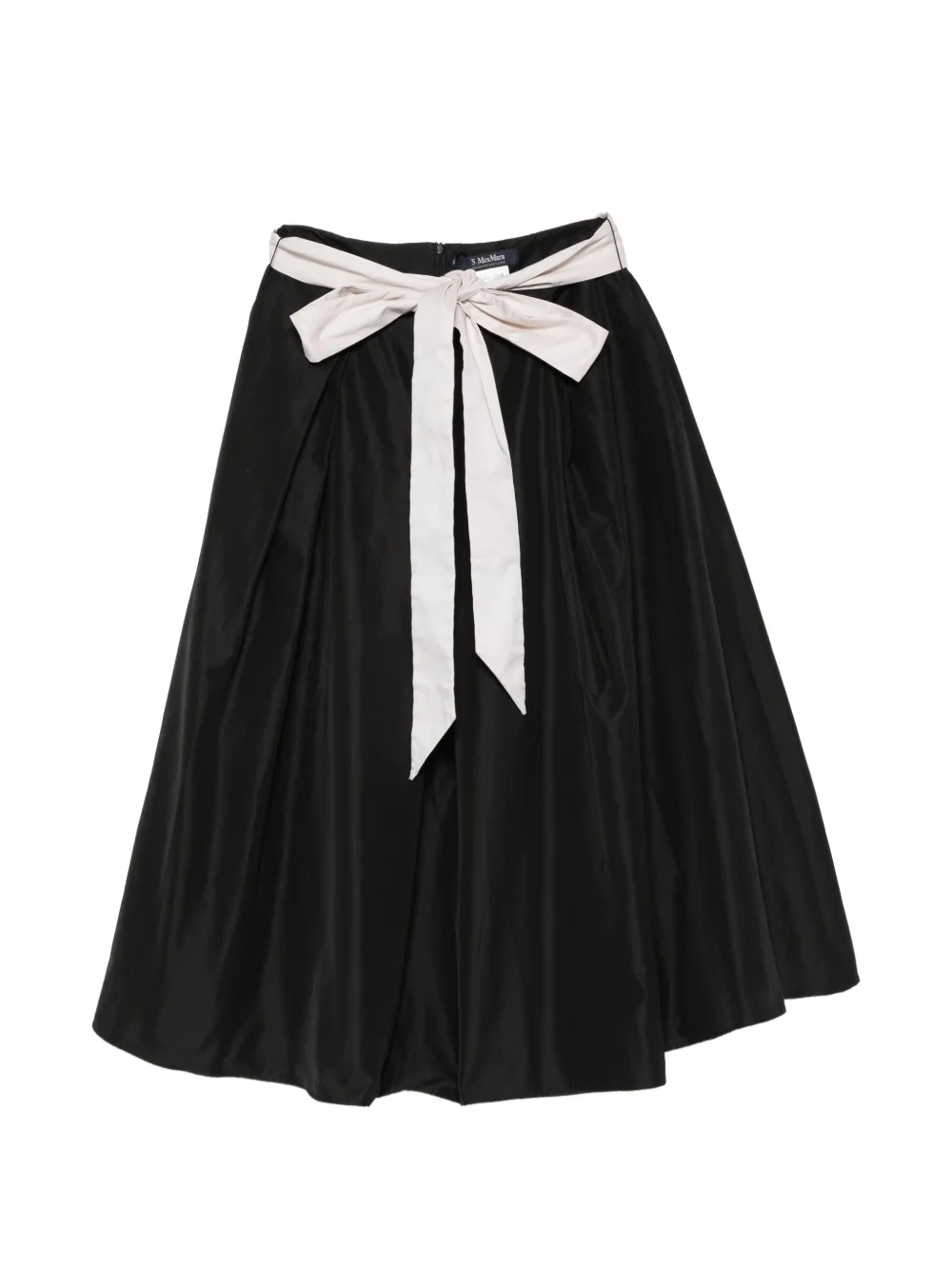 'S Max Mara bow-detail pleated skirt - Nero
