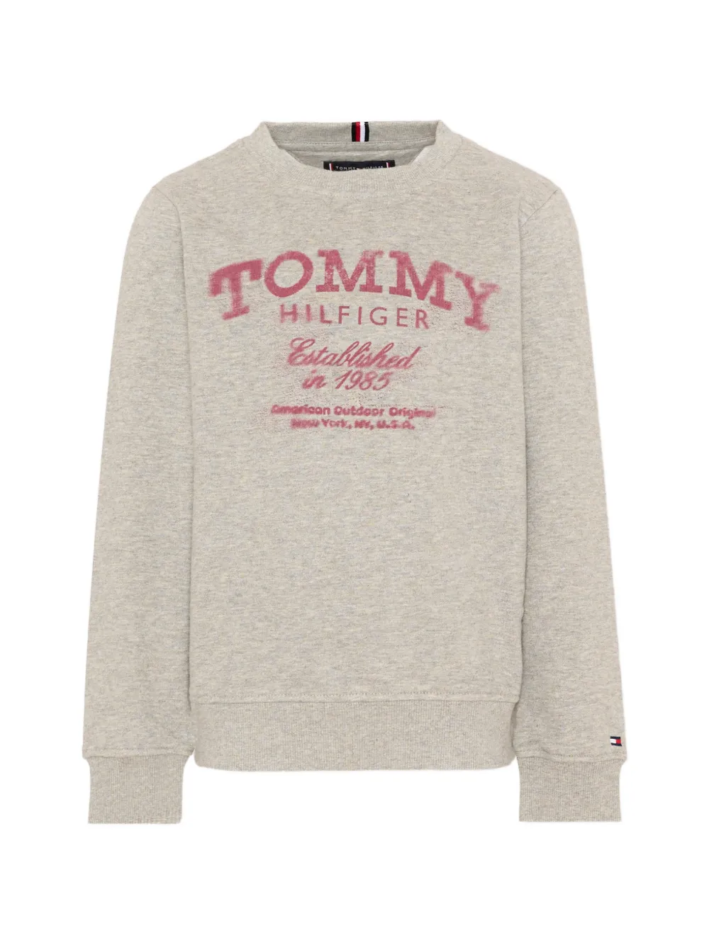 Tommy Hilfiger Junior logo-print crew-neck sweatshirt - Grigio