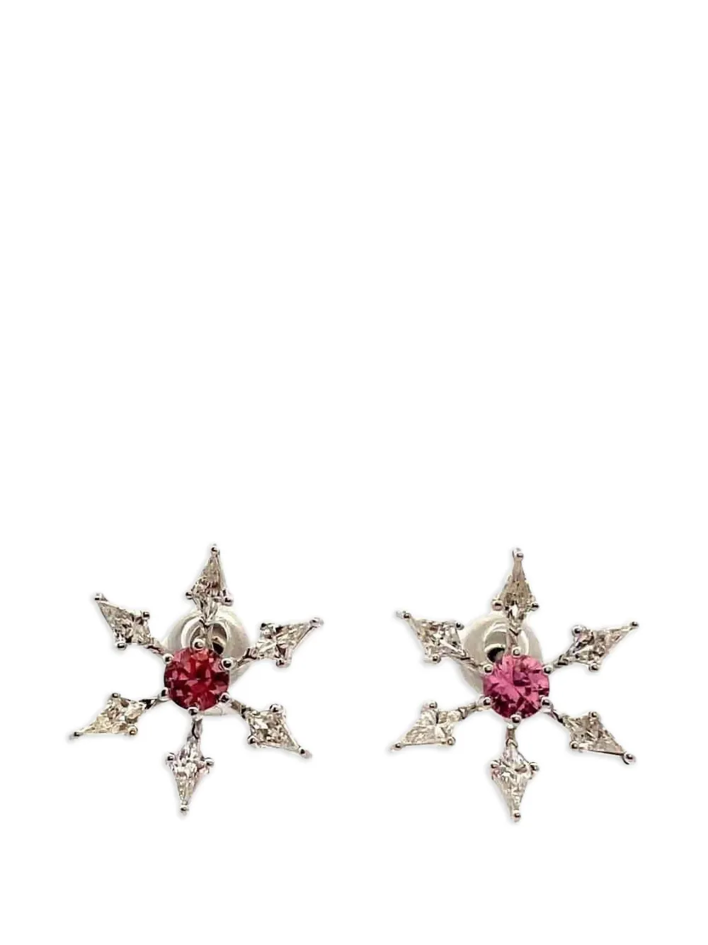 Arunashi padparadscha sapphire diamond earrings