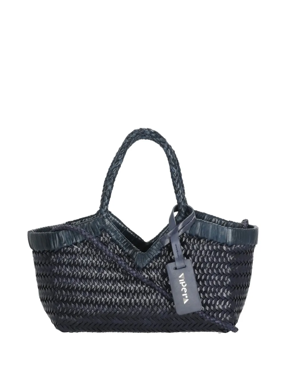 Vipera Monet Leather Tote Bag In Blue