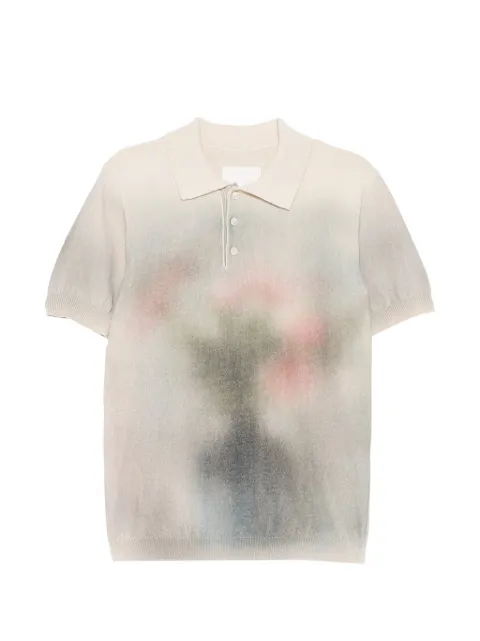 Maison Margiela spray-effect knitted polo shirt