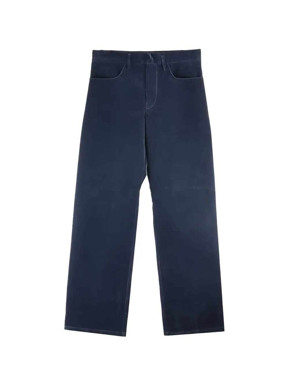 Omar Afridi velvet straight-leg trousers - Blu