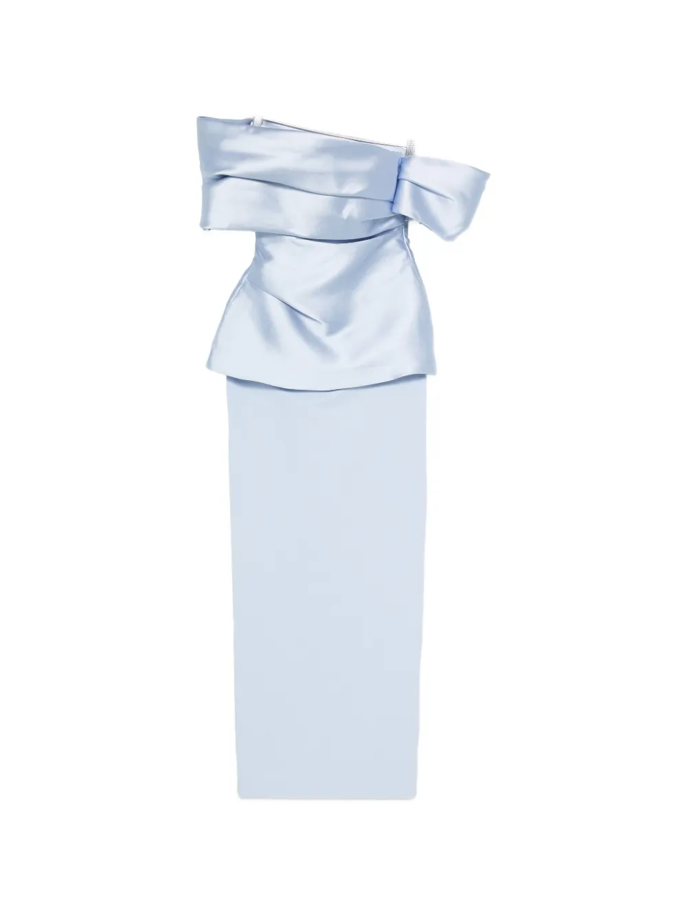 Solace London off-shoulder peplum-detail maxi dress - Blu