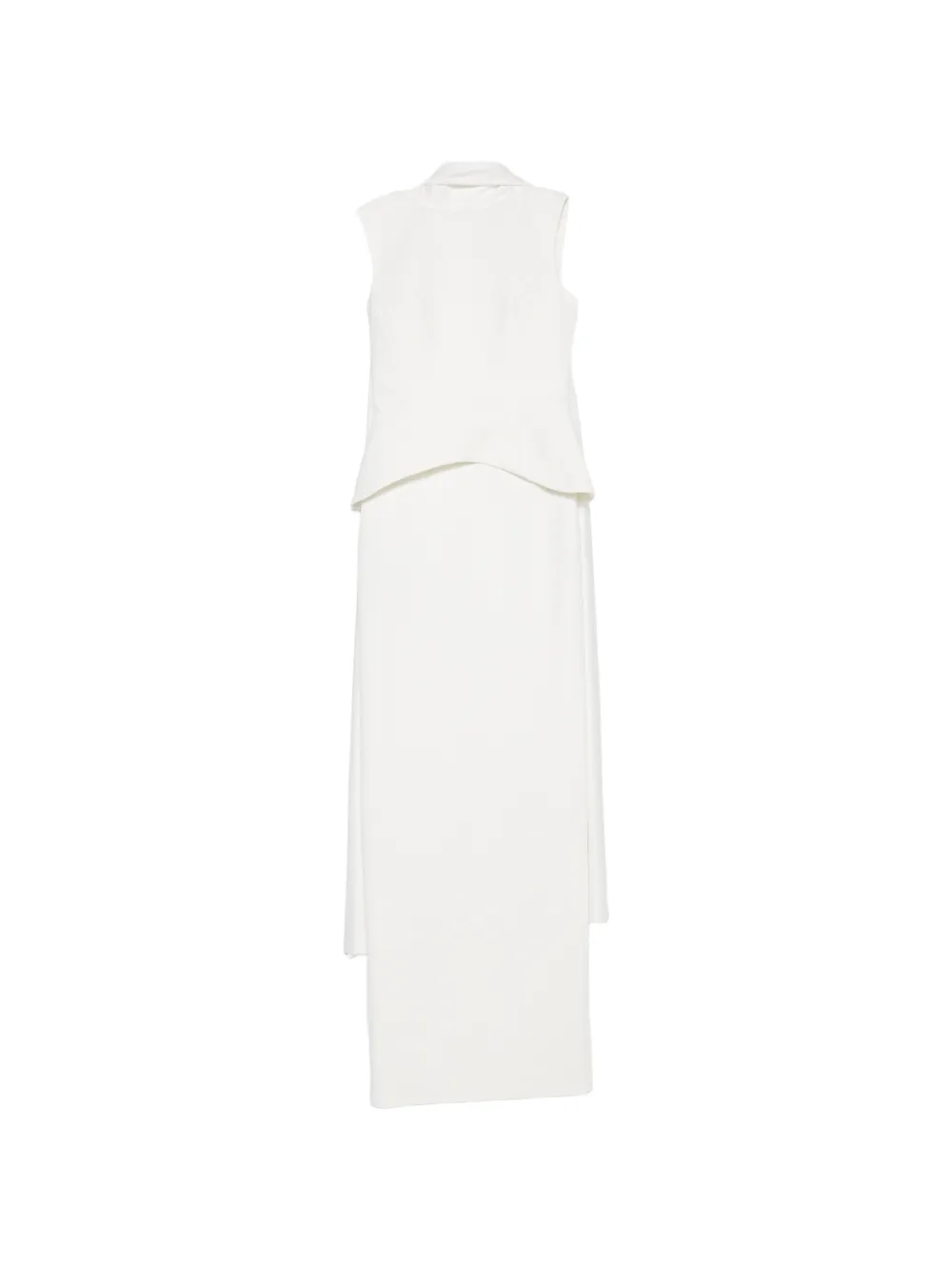 Solace London Annie peplum-waist draped-panel maxi dress - Bianco