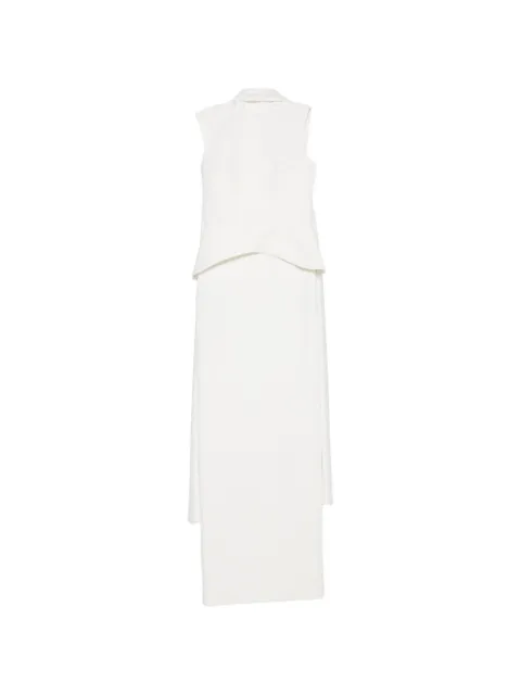 Solace London Annie peplum-waist draped-panel maxi dress