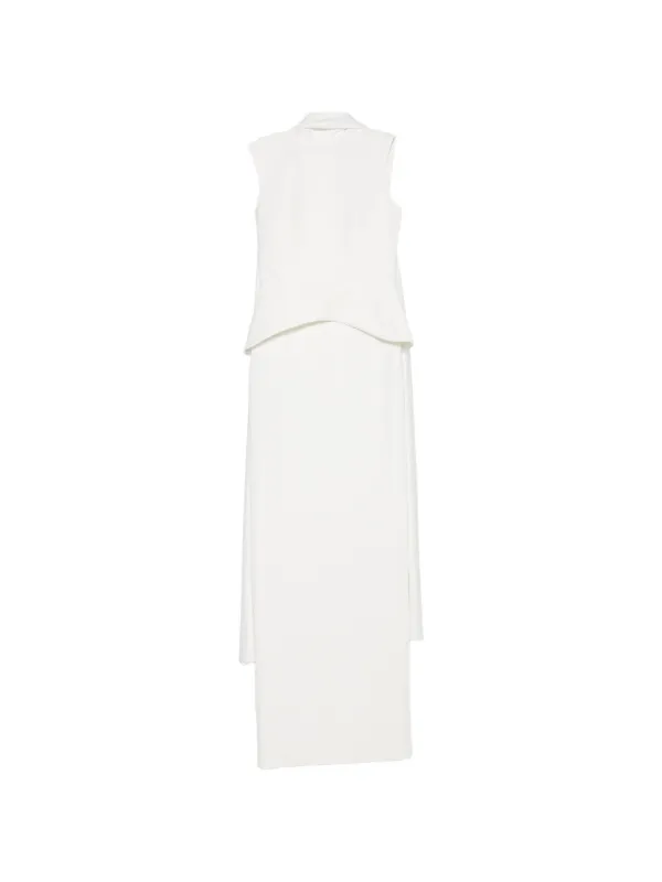 solace london peplum dress Solace London Annie peplum-waist draped-panel Maxi Dress | White