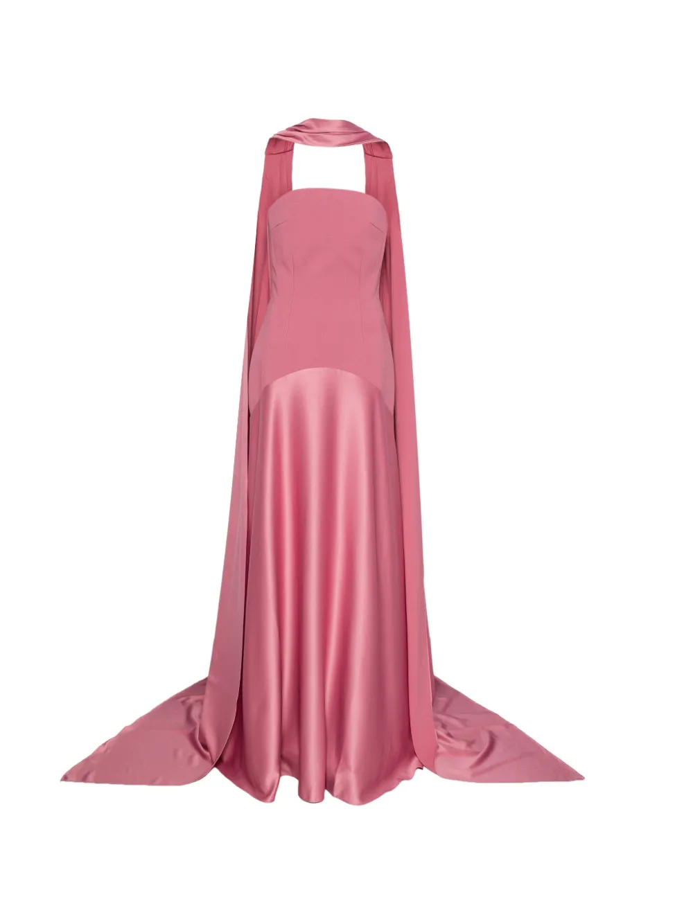 Solace London Mae scarf-detail strapless maxi dress - Rosa