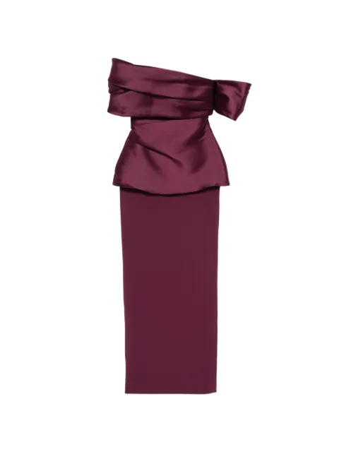 Solace London off-shoulder draped maxi dress