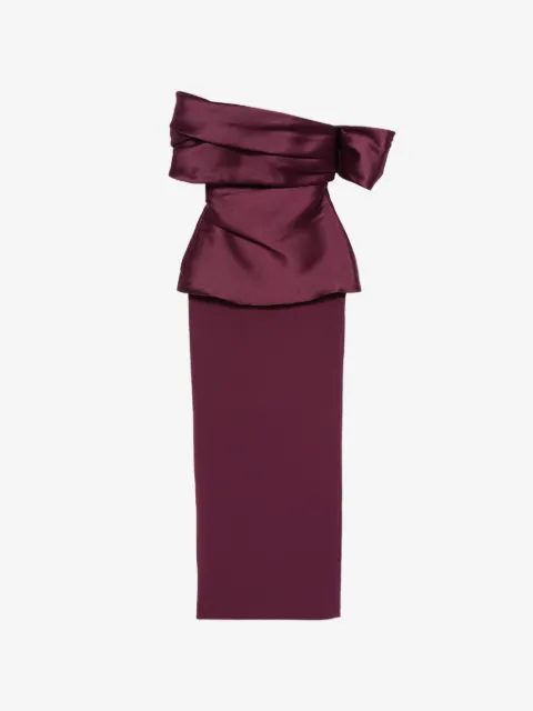 Solace London off-shoulder draped maxi dress
